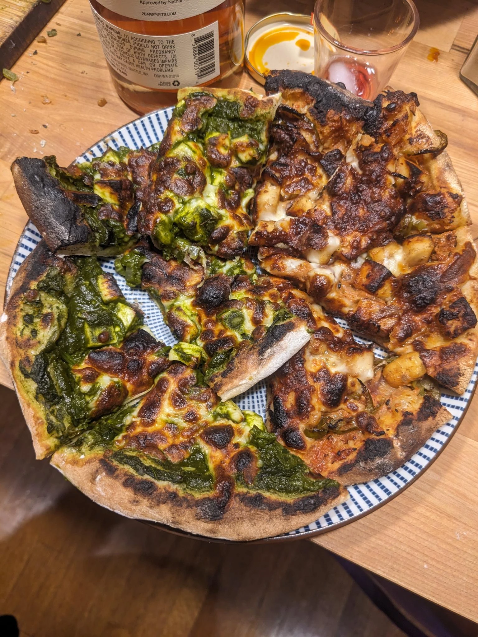 plate of home-made pizza slices