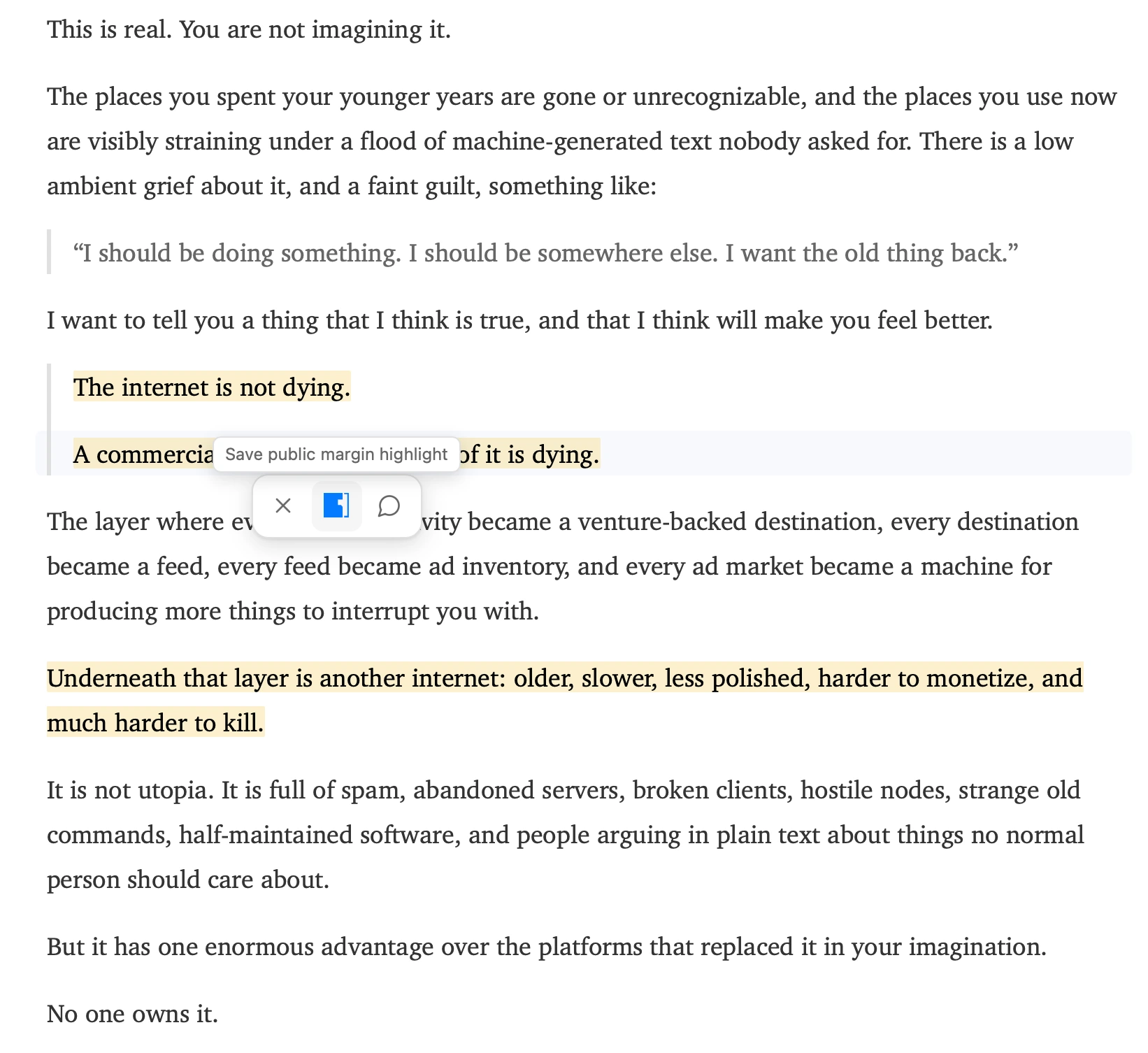 screenshot of highlights