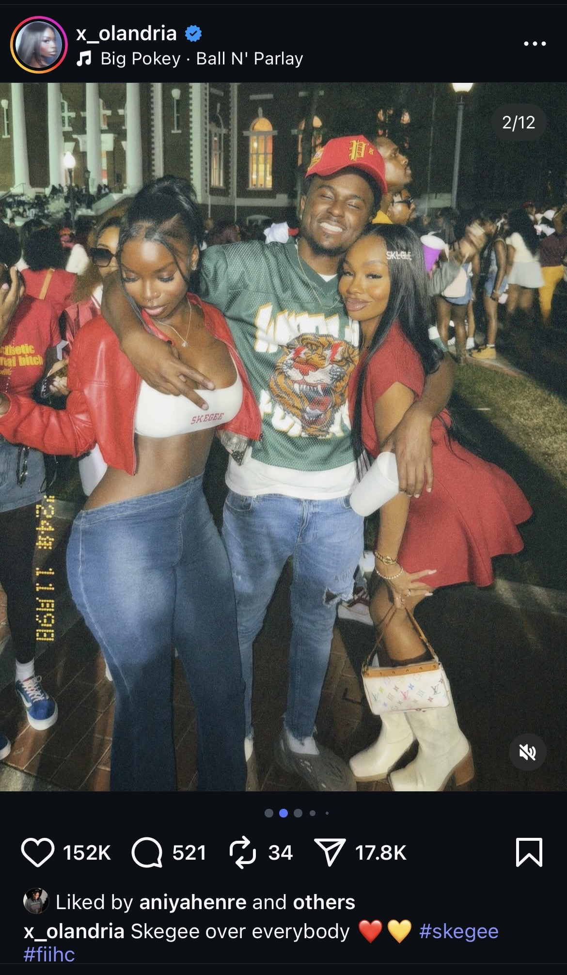 An instagram post highlighting a baddie in an insane pair of jeans. 