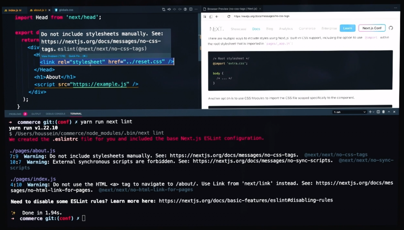 Screenshot from the conference