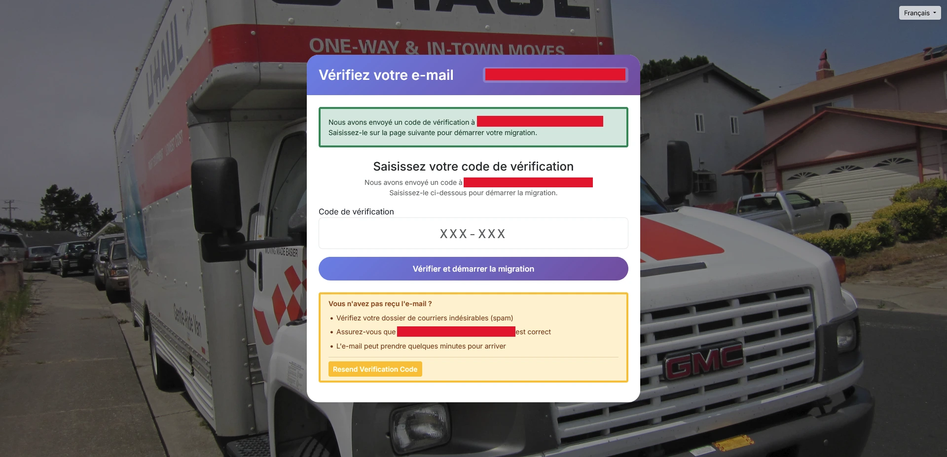 Code de vérification