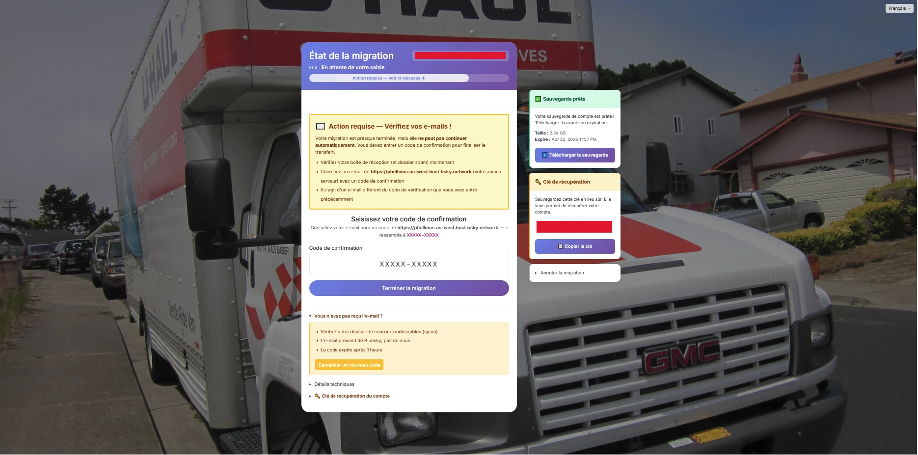 Demande de vérification par e-mail