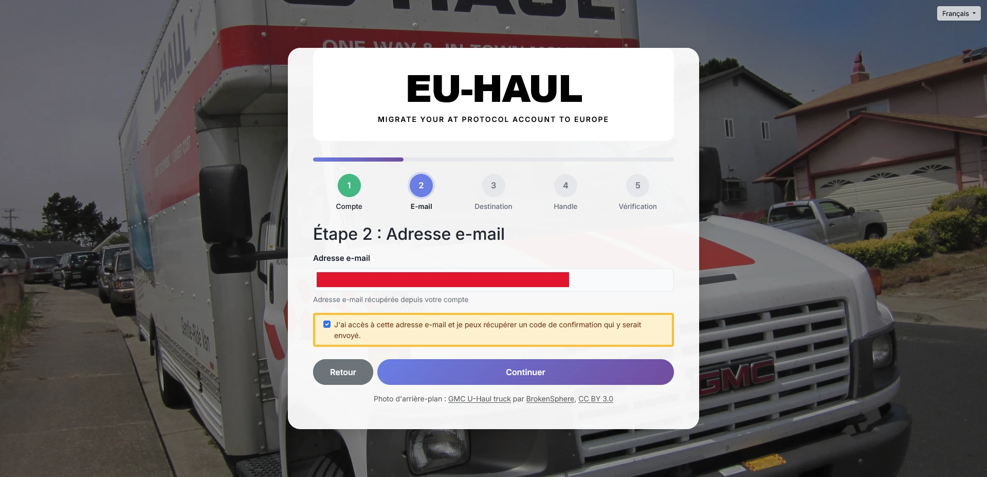 Étape 2 : adresse e-mail