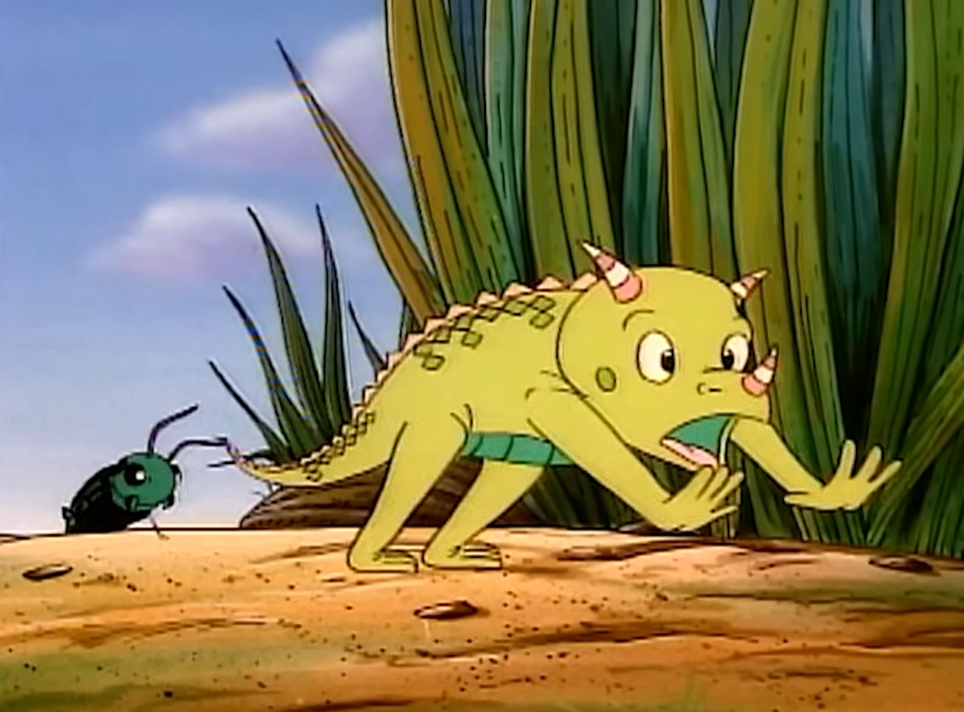 Magic School Bus Meets the Rot Squad
the lizard running away from a bug
