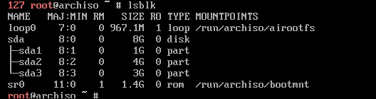 lsblk mostrando em formato de texto o que está na imagem passada. Se as informações forem iguais, deu tudo certo! Se não, recomece o passo 3.