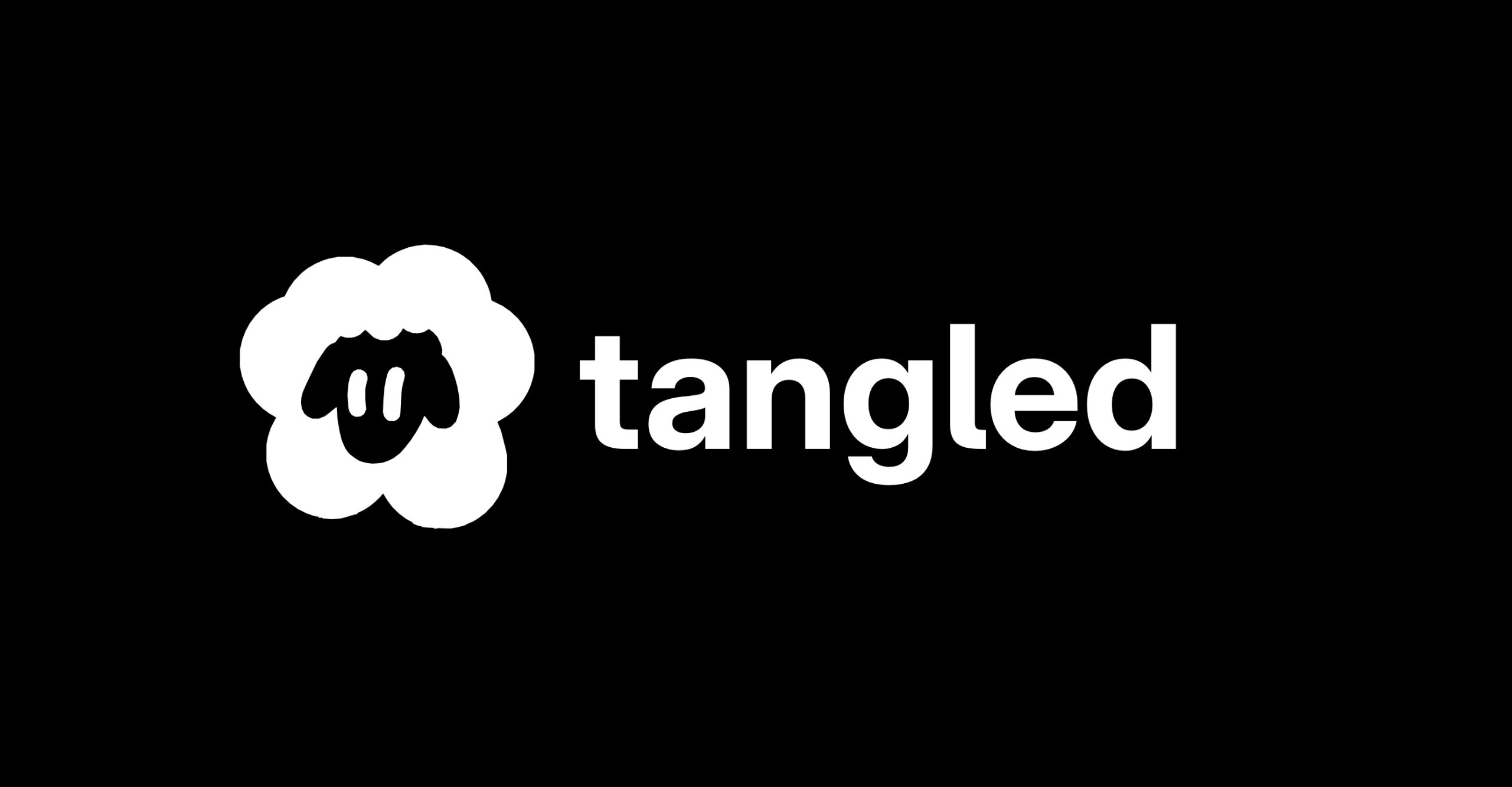 the words "tangled" on a black background with white text