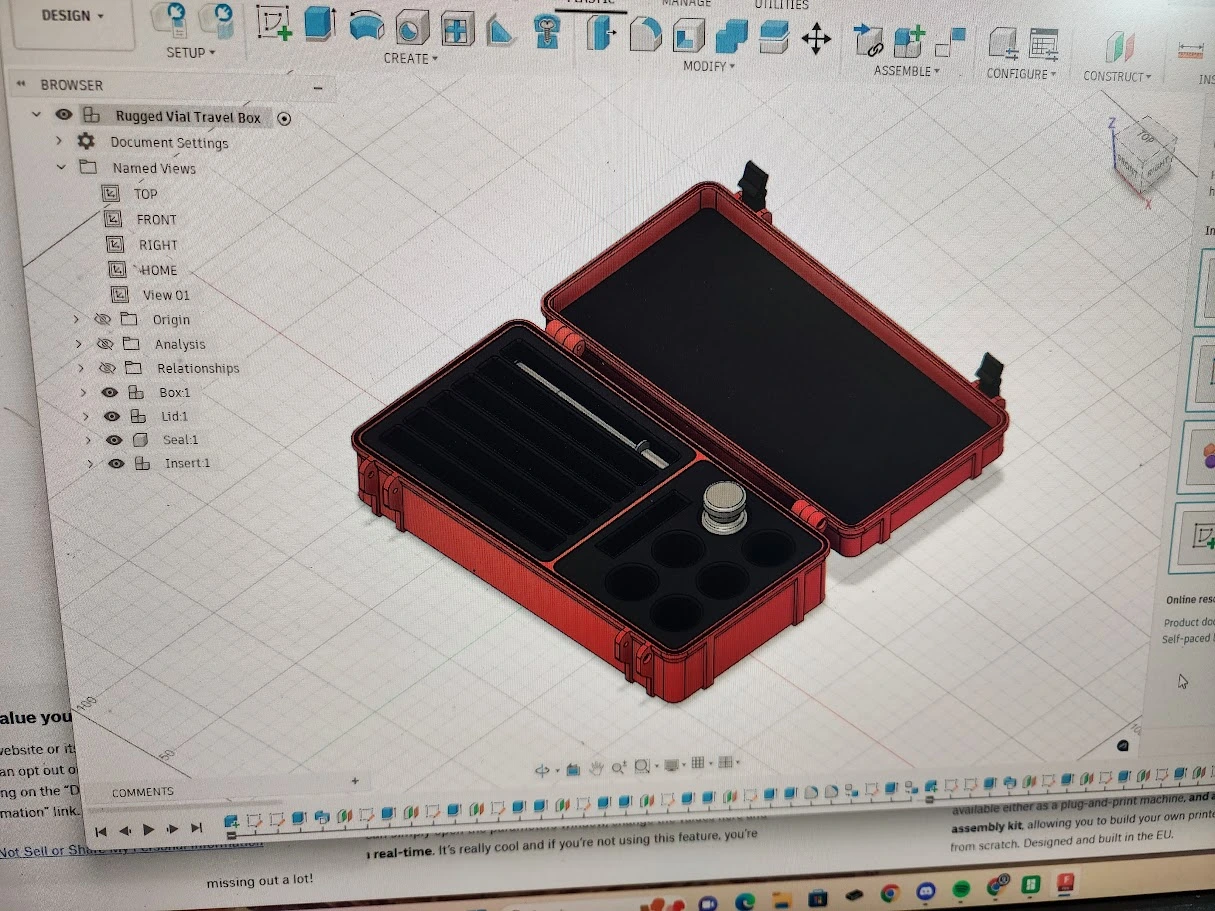 CAD of a vial case design