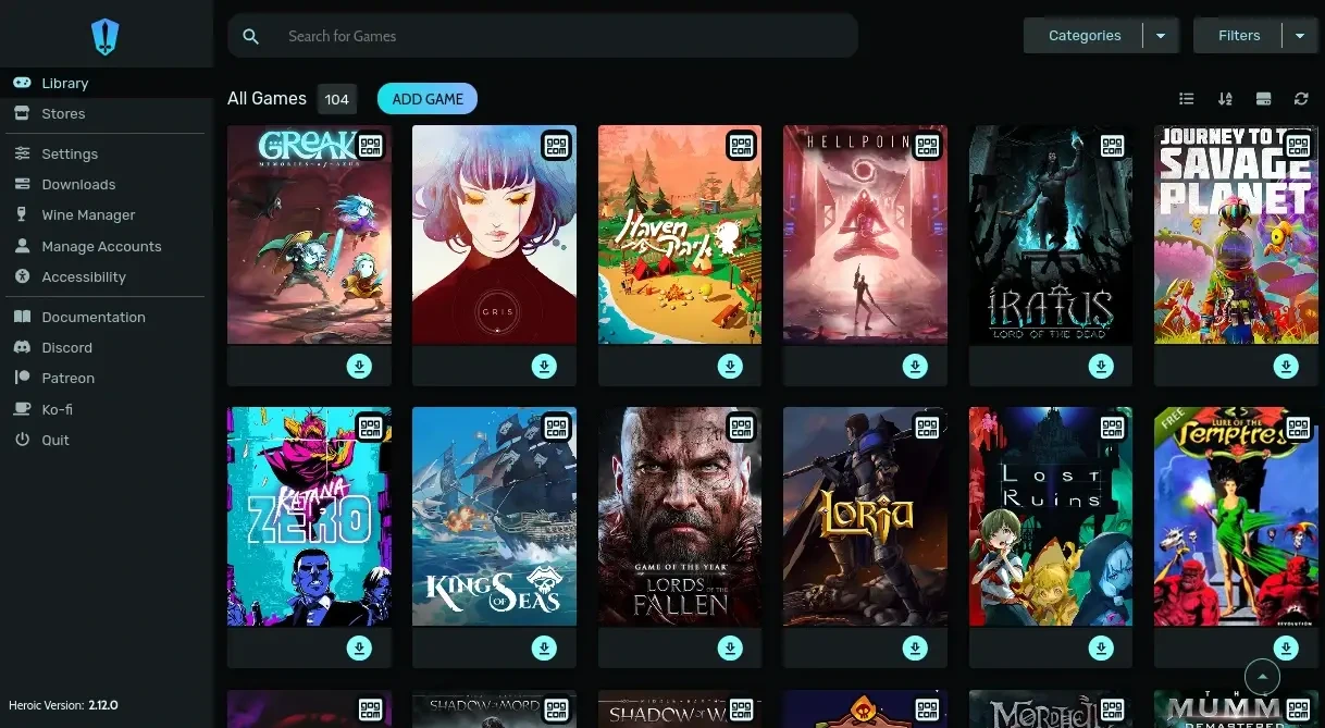 Bibliothèque Heroic Launcher