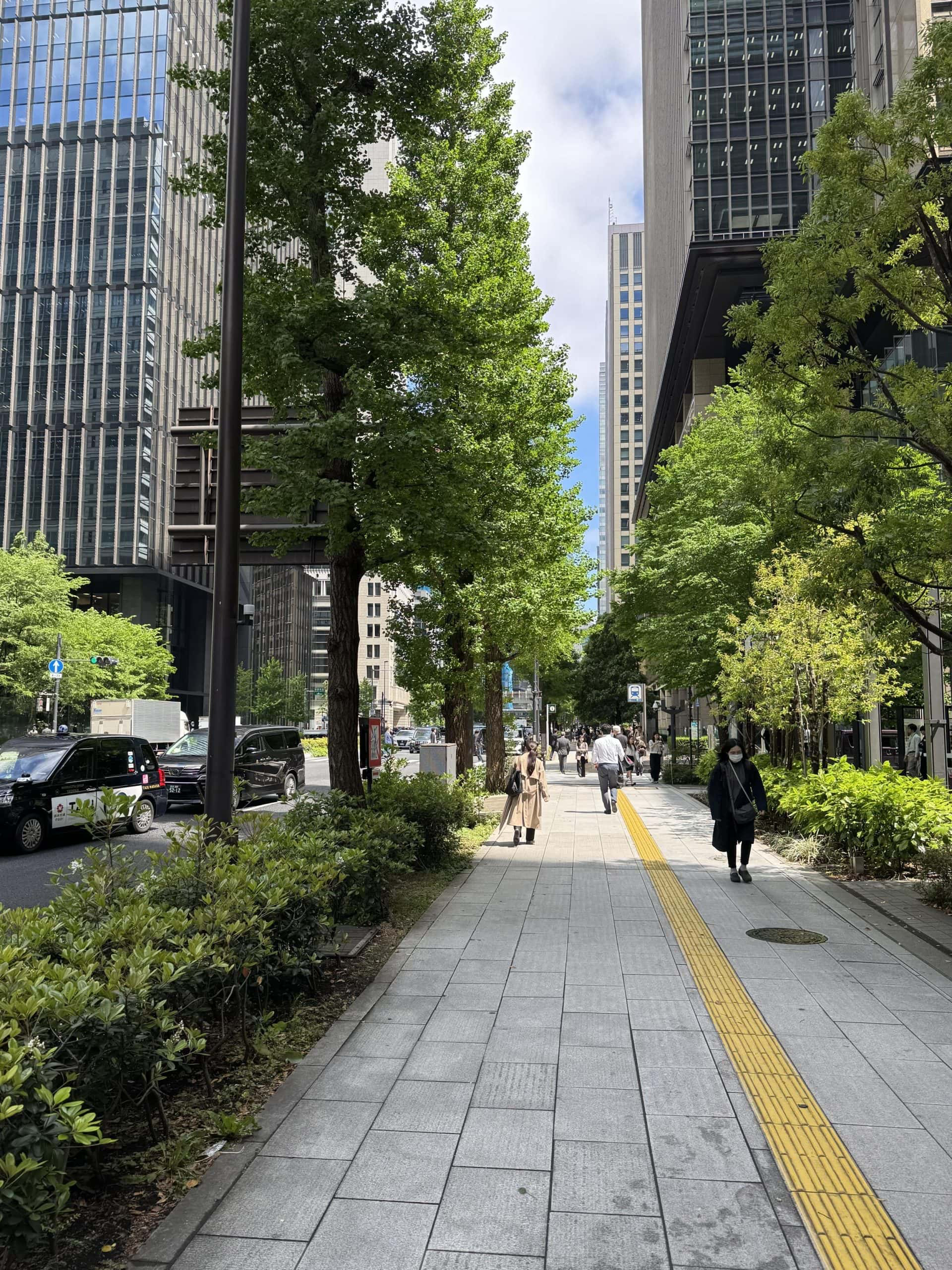 Emerging from Otemachi Station into the Marunouchi district of Tokyo. Lovely greens this time of year. © 2026 Norbert Woehnl Photography.