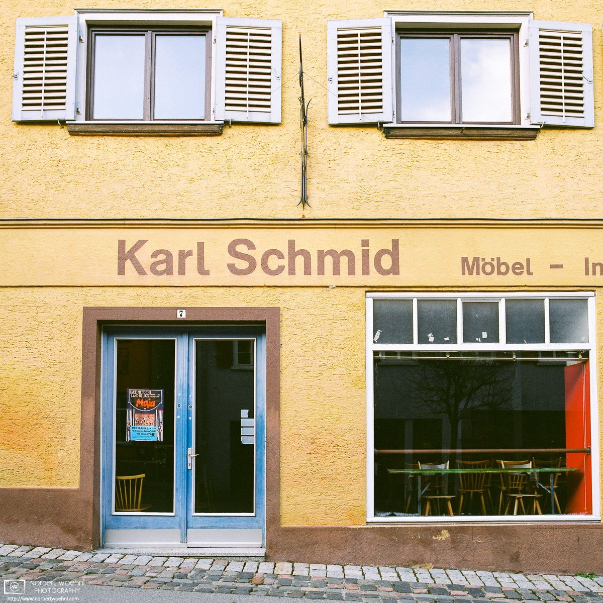 Exterior of an old furniture store in the historic city center of Rottweil in southwestern Germany. © 2015 Norbert Woehnl Photography.
