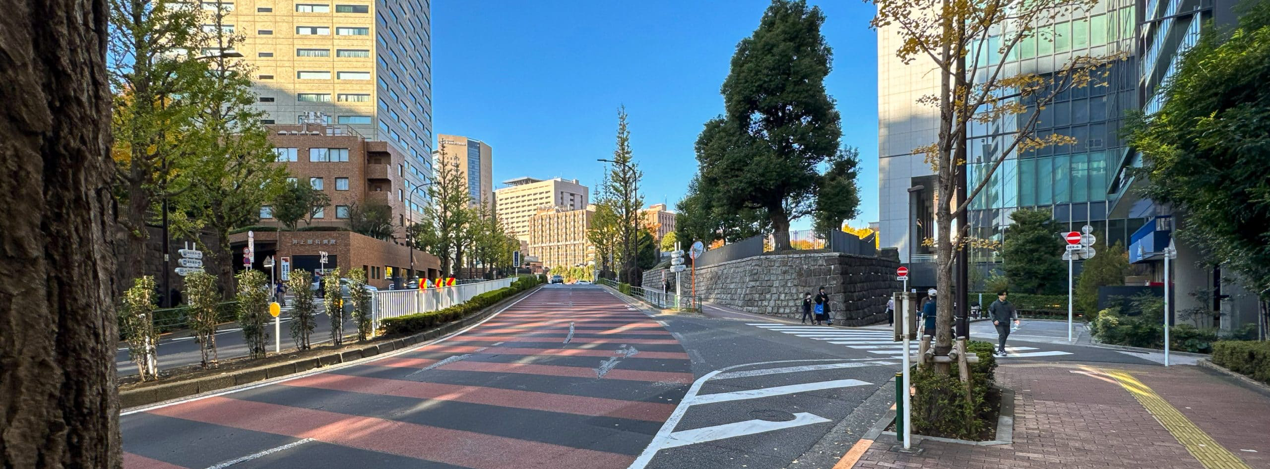 Autumnal street scene from the Kandasurugadai area in Chiyoda Ward, Tokyo, Japan, looking in opposite direction than in the previous photos. © 2025 Norbert Woehnl Photography.