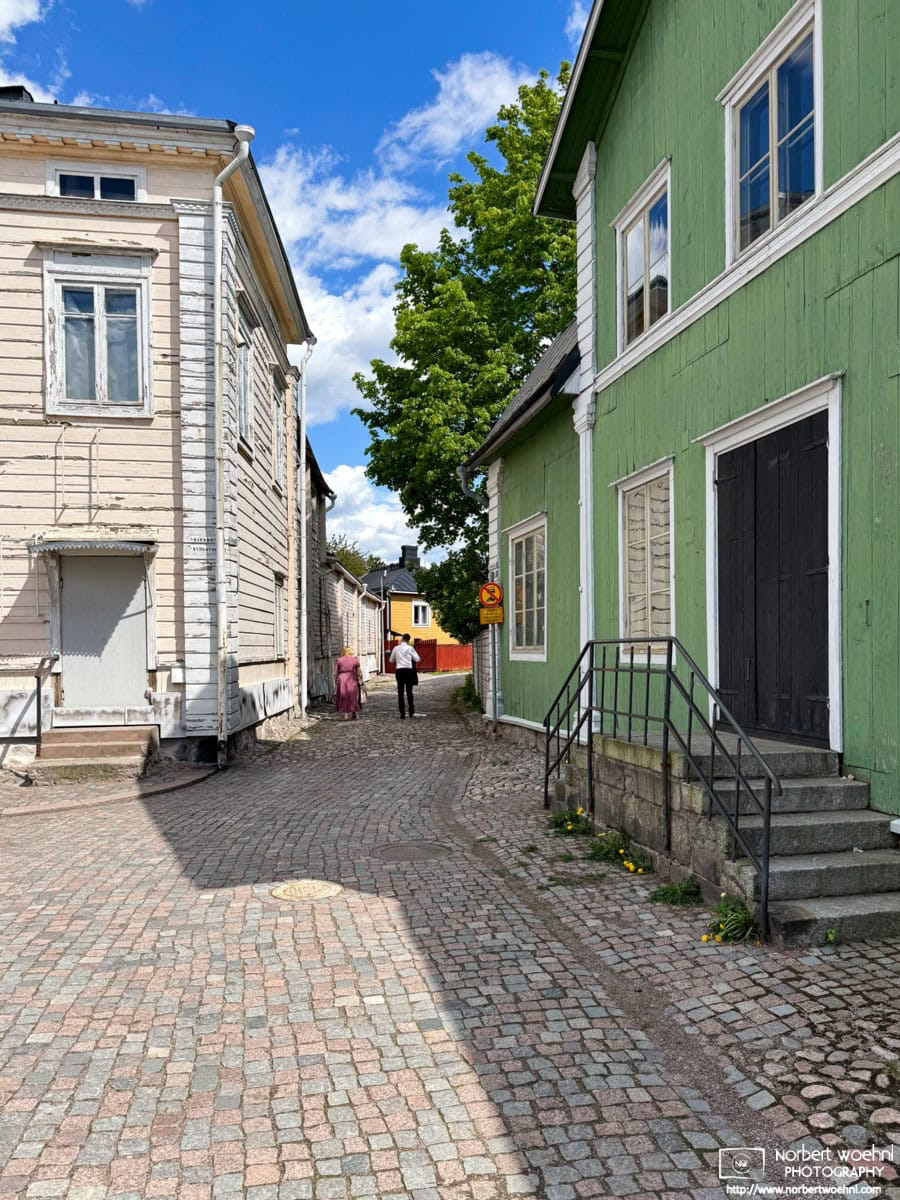 Corner scene in the area near Porvoo Cathedral in Porvoo, Finland. © 2026 Norbert Woehnl Photography.