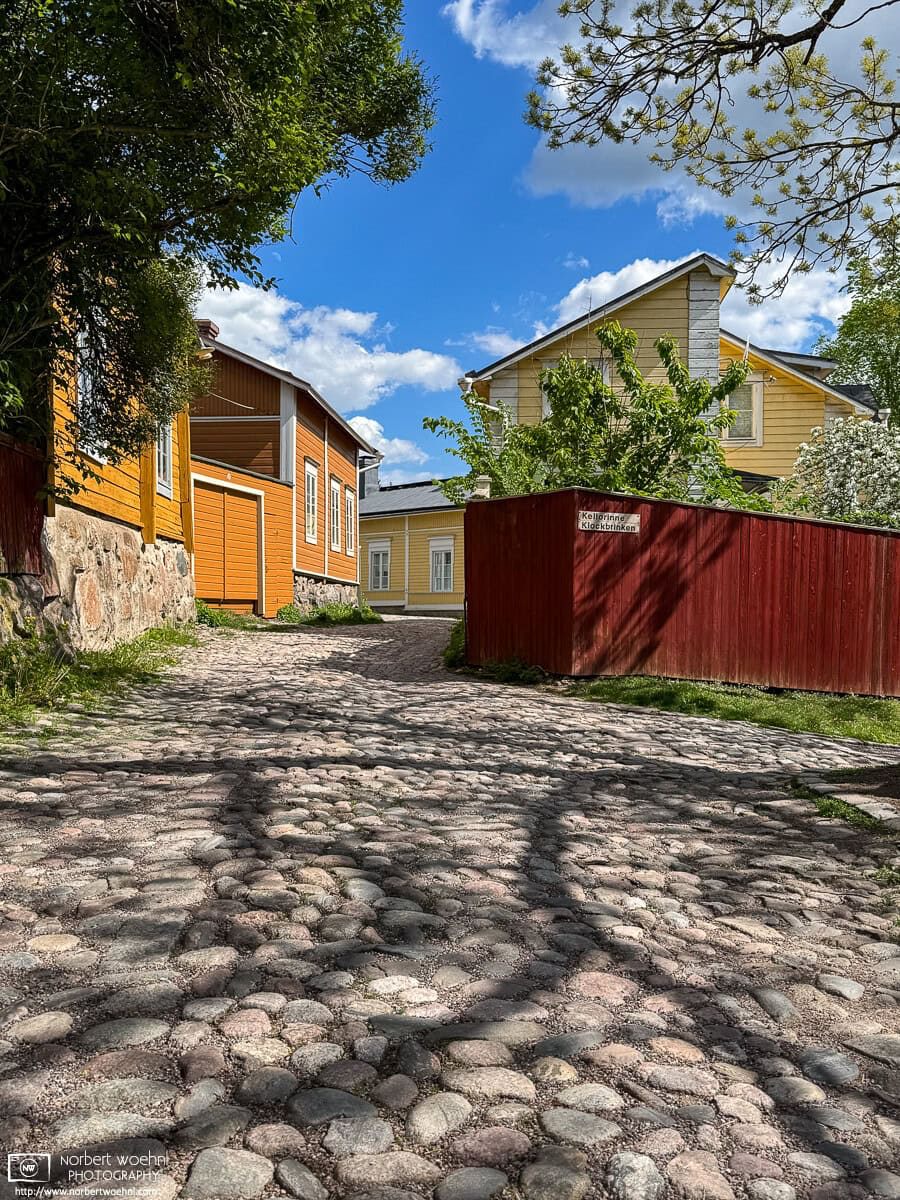 Corner view near Kellorinne, a small park in the historic district of Porvoo, Finland. © 2026 Norbert Woehnl Photography.