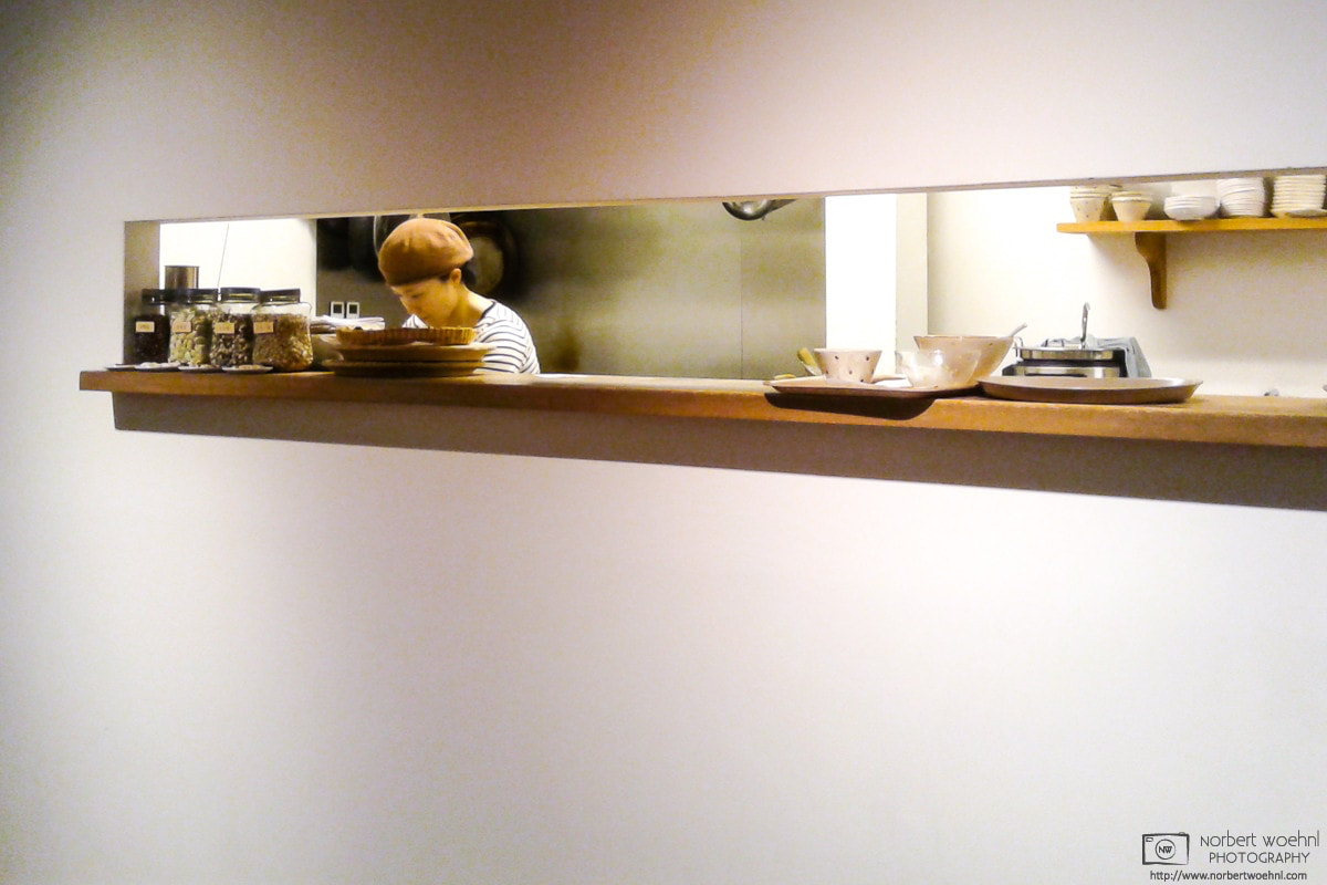 View into the kitchen of a café in the Motomachi area of Kobe, Japan. © 2012 Norbert Woehnl Photography.
