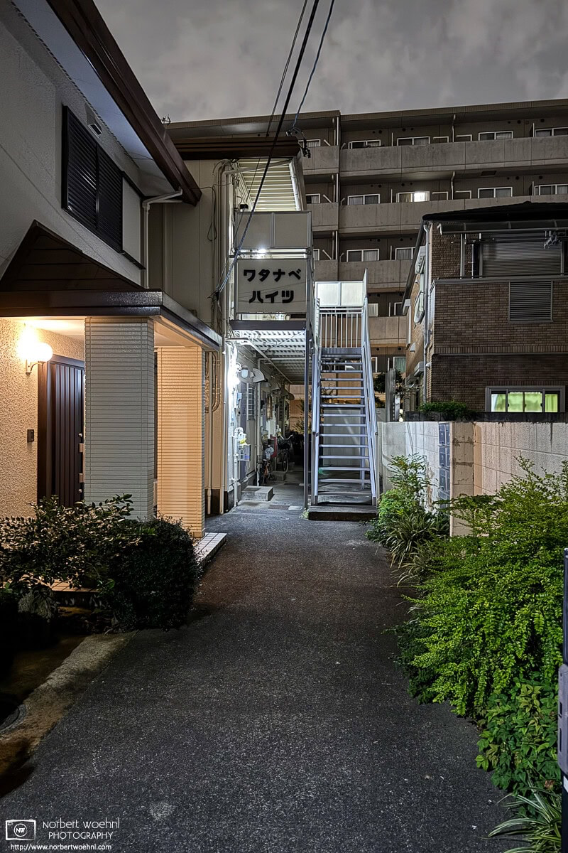 Evening view of residential buildings in the Hasunumacho district of Itabashi Ward of Tokyo, Japan. © 2025 Norbert Woehnl Photography.