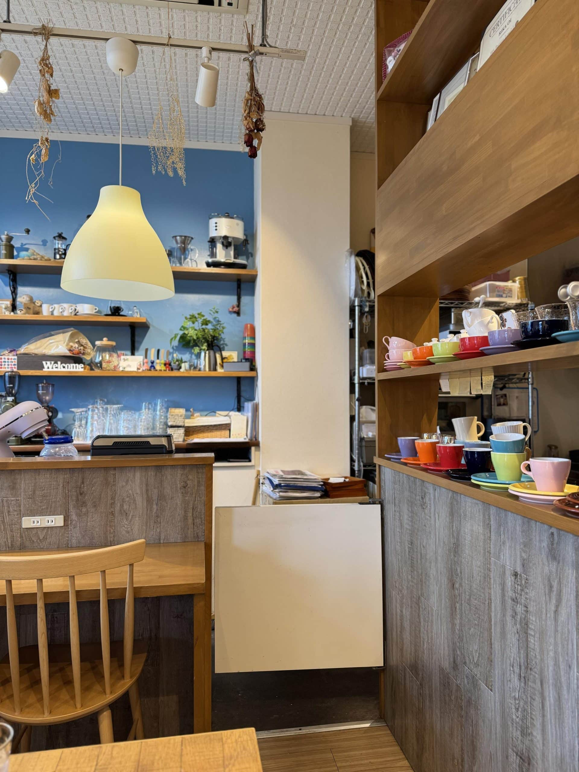 Interior detail at Akabane Cafe にじいろのひつじ in Tokyo, Japan. © 2026 Norbert Woehnl Photography.