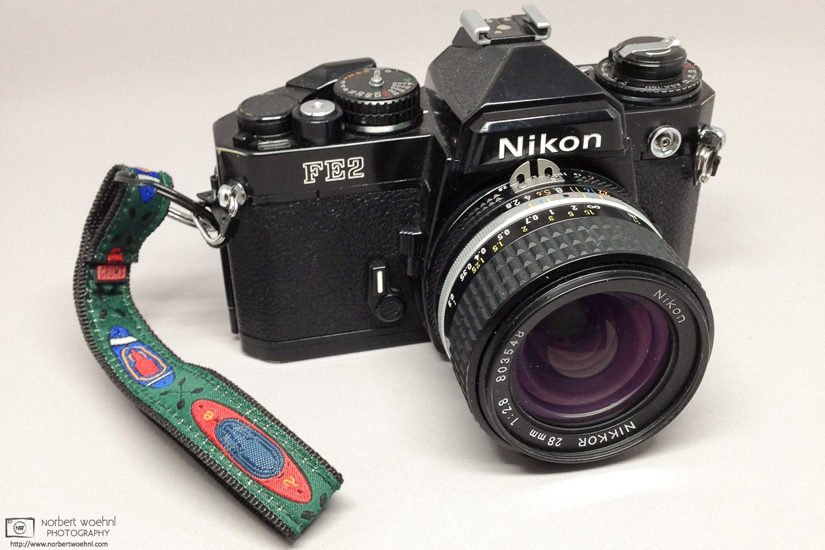My Nikon FE2 with with Nikkor 28mm f/2.8 lens.