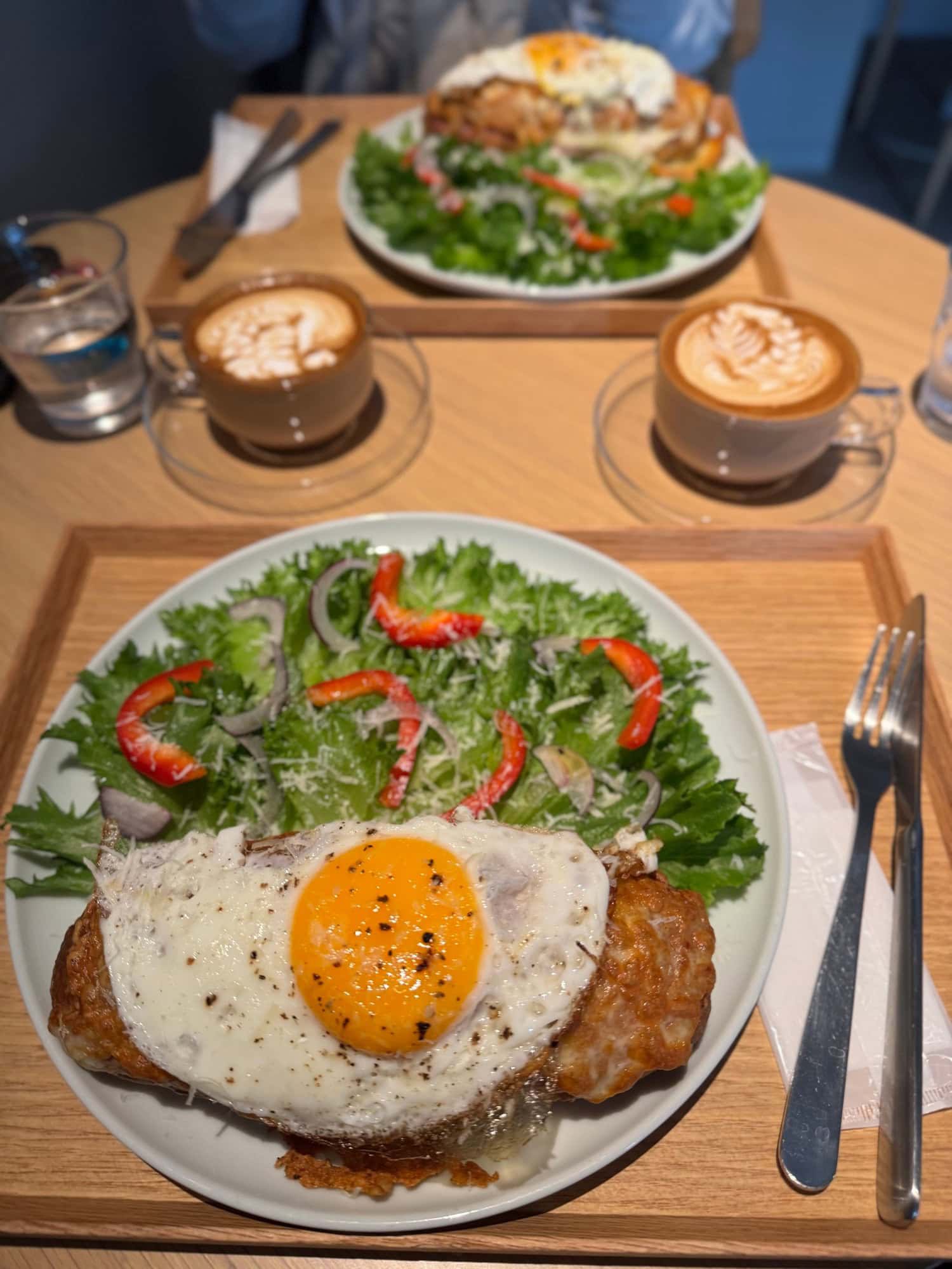 Croque Madame and Caffe Latte for lunch at Sols Coffee Apartment in the Itabashi Ward of Tokyo, Japan. © 2025 Norbert Woehnl Photography.