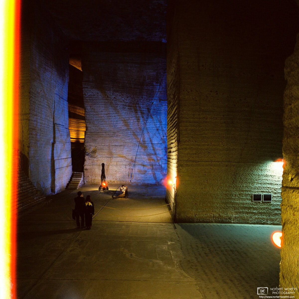 Visitors at Oya History Museum, a space built inside a massive former stone quarry in northwestern Utsunomiya, Japan. © 2018 Norbert Woehnl Photography.