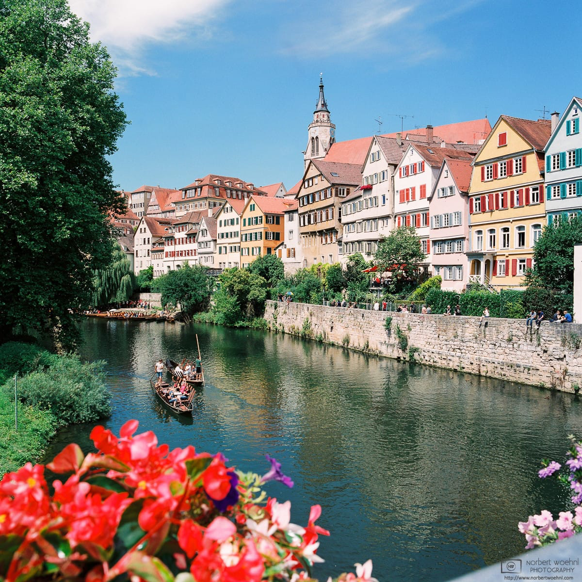 The Neckar waterfront of Tübingen, Germany, as seen from Eberhard Bridge. © 2017 Norbert Woehnl Photography.