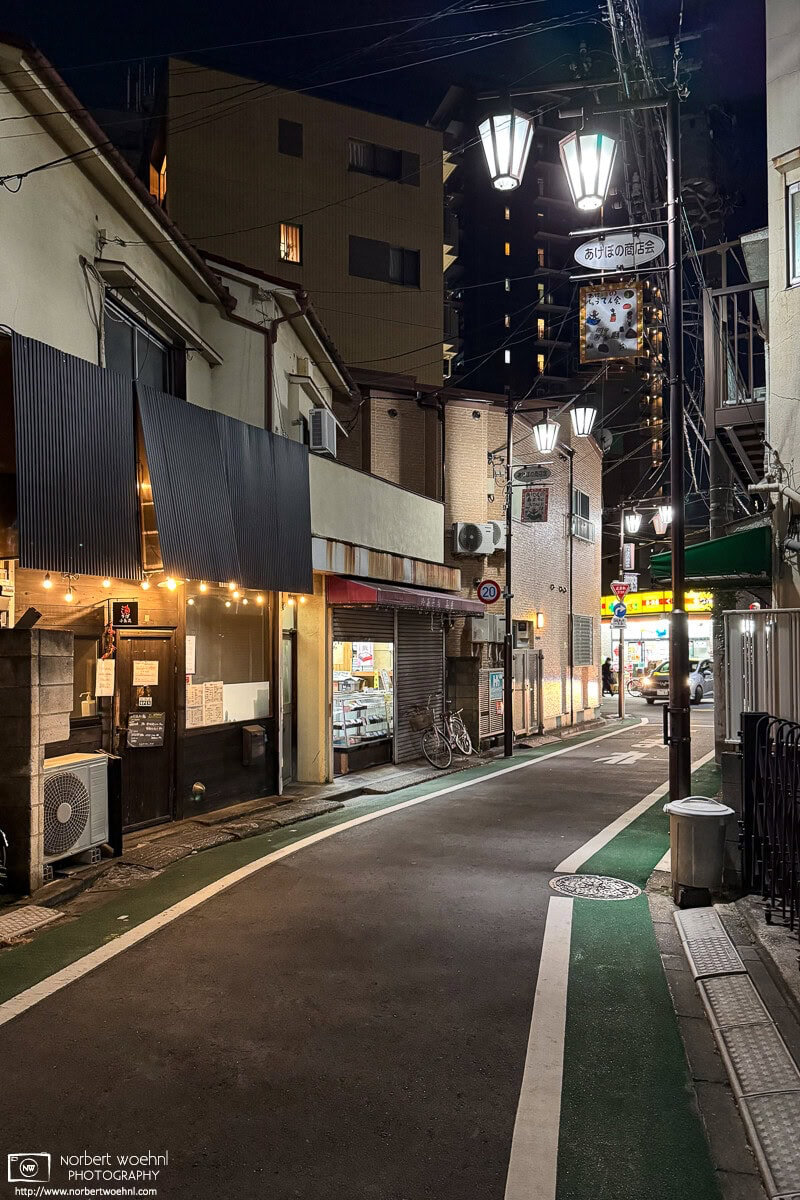 Night photograph taken in the Shimizucho district of Itabashi Ward in Tokyo, Japan. © 2026 Norbert Woehnl Photography.