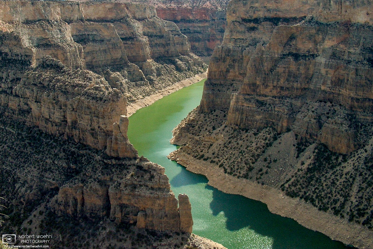 Bighorn Canyon in Montana, U.S., as seen from Devil Canyon Overlook. © 2003 Norbert Woehnl Photography.
