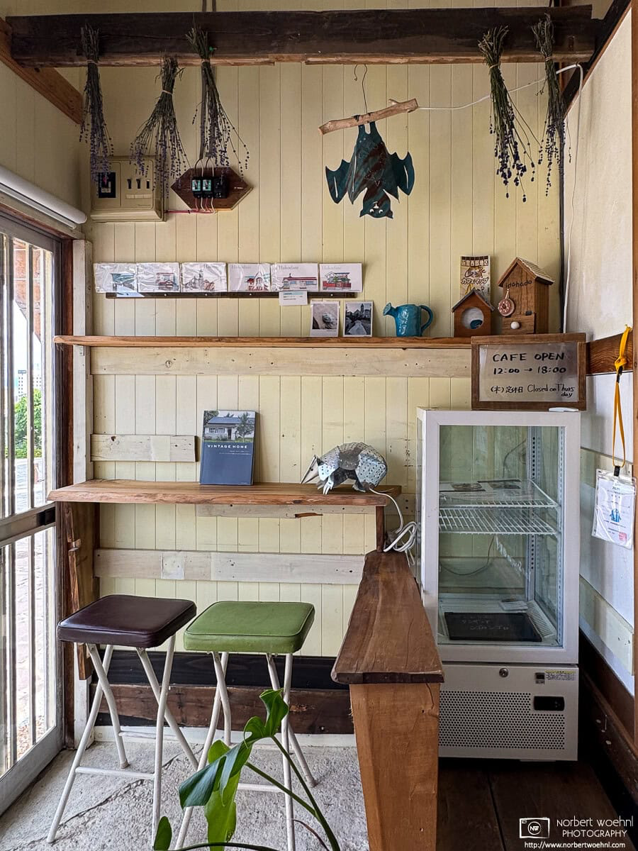 Interior photo of Idohado Doughnuts in the Motomachi district of Hakodate in southern Hokkaido, Japan. © 2025 Norbert Woehnl Photography.