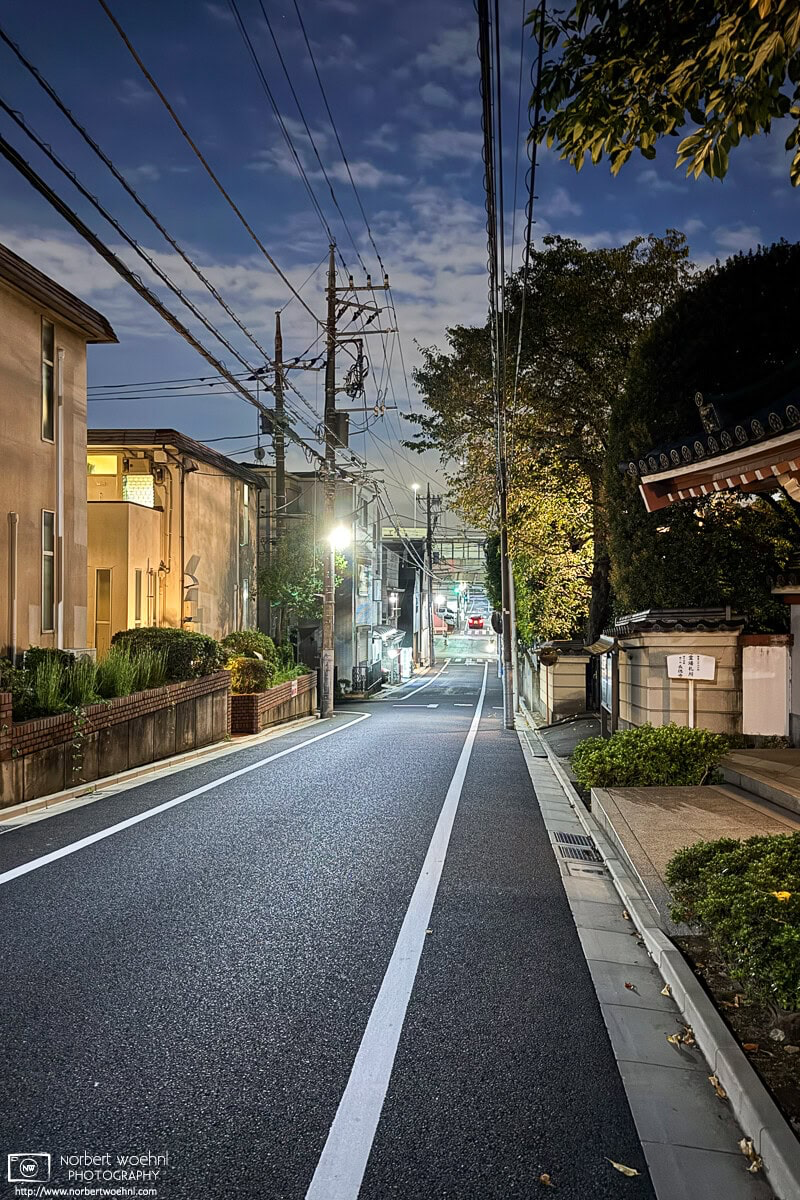 Night backstreet photo from the Oharacho area of Itabashi Ward in Tokyo, Japan. © 2025 Norbert Woehnl Photography.