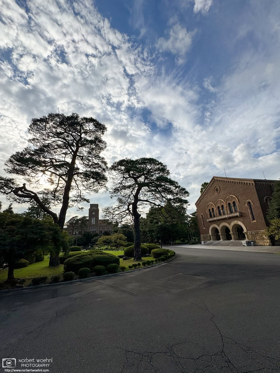 Clouds over the western campus of Hitotsubashi University in Kunitachi, Tokyo, Japan. © 2025 Norbert Woehnl Photography.