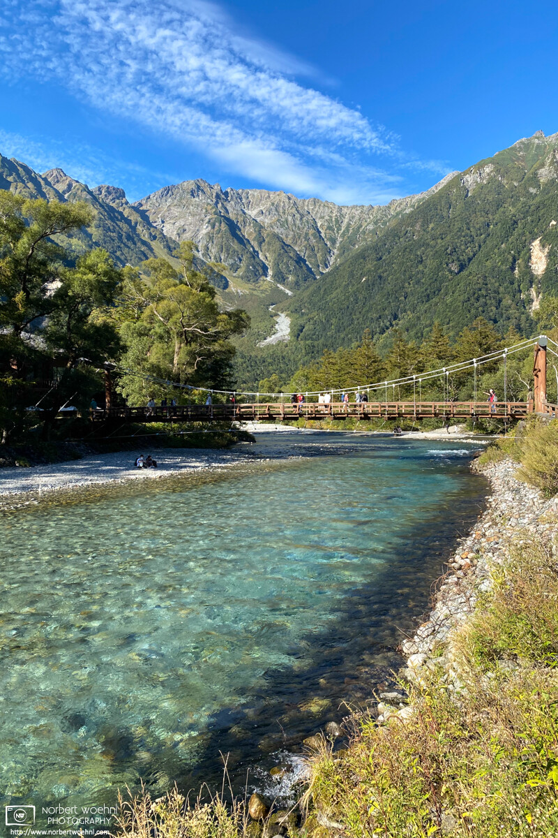 Kappa Bridge and Azusa River at Kamikochi in Nagano Prefecture, Japan. © 2022 Norbert Woehnl Photography.