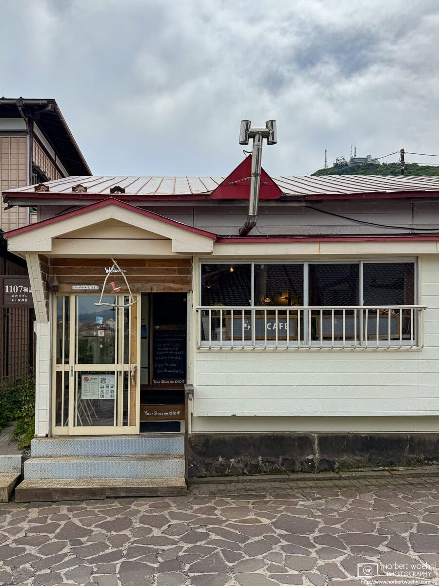 Exterior shot of Idohado Doughnuts in the Motomachi district of Hakodate in southern Hokkaido, Japan. © 2025 Norbert Woehnl Photography.