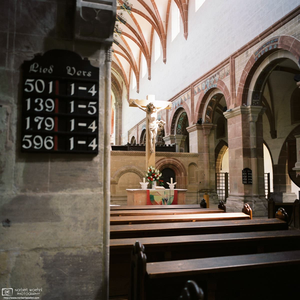 Interior photograph of the Abbey Church at Maulbronn Monastery, a UNESCO World Heritage Site in southwestern Germany. © 2016 Norbert Woehnl Photography.