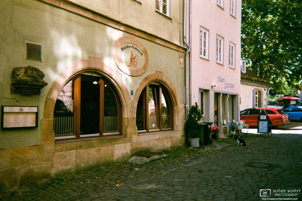 This building at Bursagasse in the historic city center of Tübingen, Germany, is adjacent to a tower in which poet Friedrich Hölderlin (1770-1843) lived during the second half of his life. © 2018 Norbert Woehnl Photography.