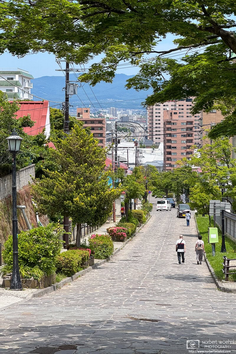 Walking on the streets of the historic Motomachi district of Hakodate in southern Hokkaido, Japan. © 2025 Norbert Woehnl Photography.