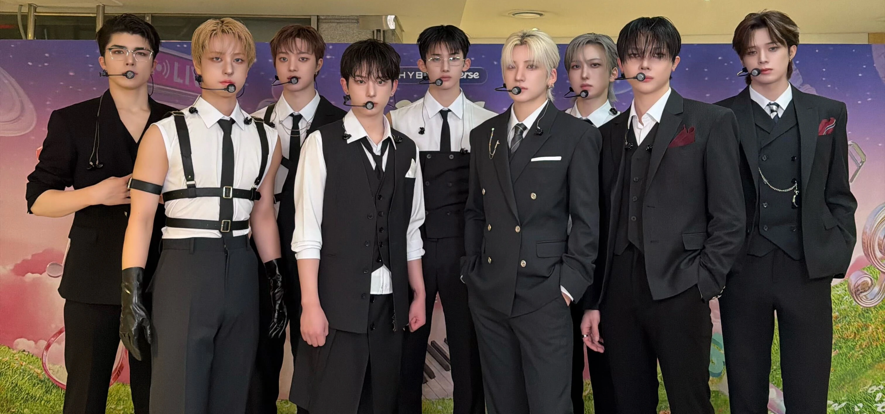 &Team backstage at KCON. Left to right: Maki, Taki, EJ, Harua, Jo, Yuma, Fuma, Nicholas, K